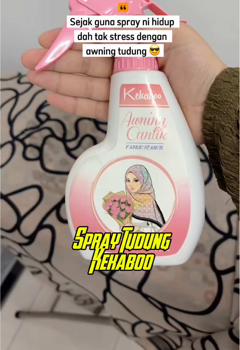 Replying to @Aesyahumairah mudah bila guna spray tudung ni. Terus jadi awning tak perlu stress nak betulkan awning #spraytudung #sprayawningtudung #spraytudungkekaboo #awningonpoint #awningtudung 