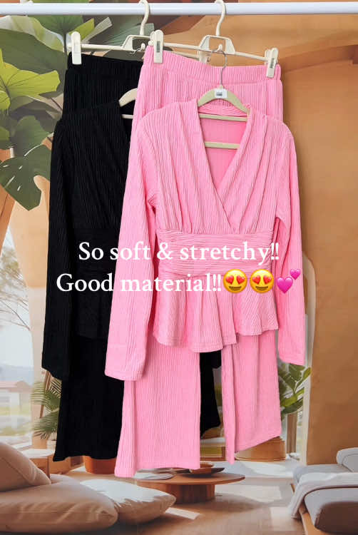 Hot sale!!#coordset #2pcs #lonhsleeve #widelegpants #stretch #autumnoutfits #dealdrops #dailywear #OOTD #womenswear #fashion #spotlightfinds #tiktokmademebuyit #fyp #tiktokshoplabordaysale 