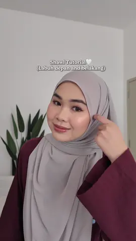 Another shawl tutorial🤍 jangan lupa try okie!  #shawltutorial #geeta #theashawl #geetashawl 