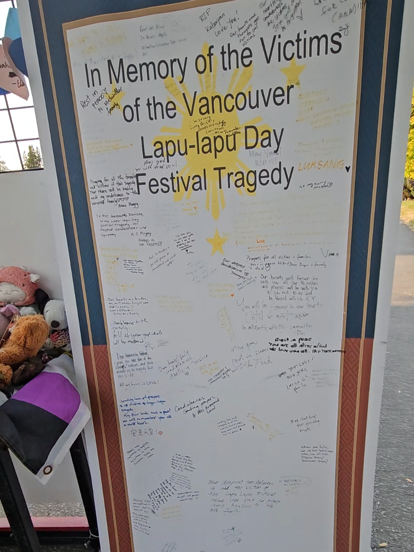 Memorial for Victims of the Lapu Lapu Festival in Vancouver