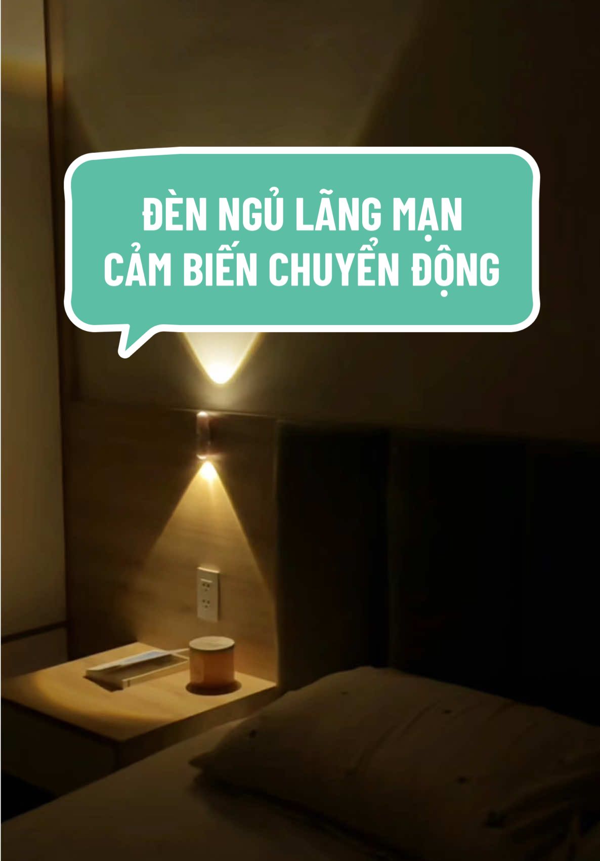 Đèn ngủ lãng mạn, có chế độ cảm biến chuyển động nếu bật #denngu #denngucambienthongminh #denngucambien #nhacuadoisong #giadungtienich 