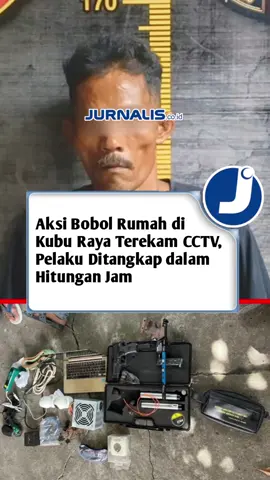 Terekam CCTV, pelaku bobol rumah di kubu raya ditangkap #pencurian #bobolrumah #polreskuburaya #polseksungairaya 