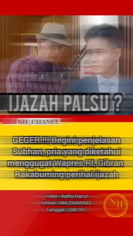 Penggugat Ijazah Gibran buka suara. 08/09 #Gibran #gibranrakabumingraka #ijazah #wapres #Fufufafa
