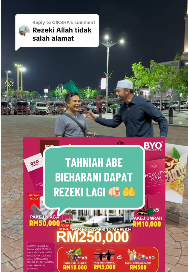 Replying to @CIKSHA Alhamdulillah tahniah abang sekali lagi dapat 🤲. Berminat grab sekarang 🤗… #B#BOSSYENF#FOLLOWERSP#PESTAKONGSIREZEKIKONGSIBERSAMA 