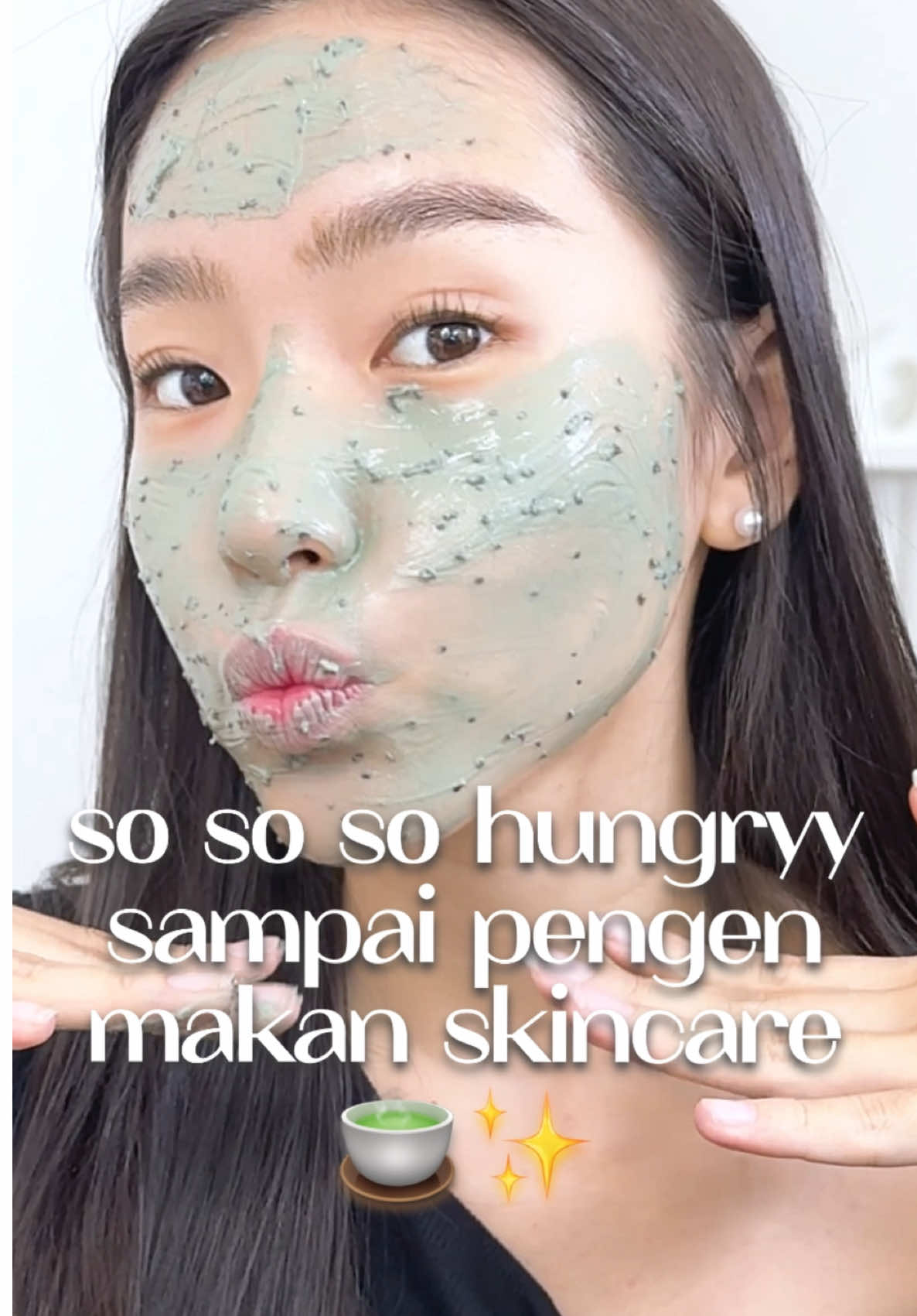 too hungry so my skin ate✌🏻🍃☁️🤍  mugwort tang perfect for acne bikin calm redness dan bersihin pori pori, auto fresh bersihh🍃 @AXIS-Y Indonesia #axisy #axisywashoffpack #washoffpack #mugwortpack #axisysheetmask #kbeautyskincare
