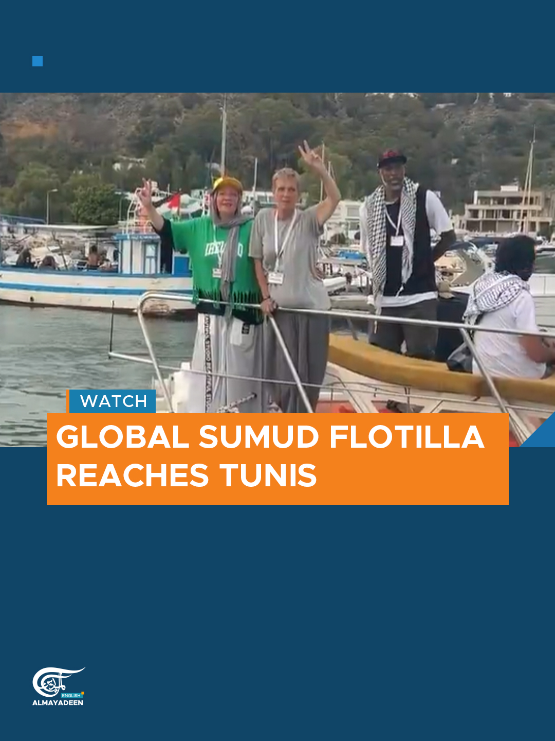 The Global Sumud Flotilla has docked in Tunis after setting sail from Barcelona, continuing its mission to challenge the Israeli blockade on Gaza, deliver humanitarian aid, and draw international attention to the occupation's ongoing g3n0c!de in the Strip. The activists were met with a warm reception in Tunis before preparing to resume their journey toward Gaza, with other vessels also expected to depart from Tunis and Genoa. Upon arrival, Climate Activist Greta Thunberg questioned, 