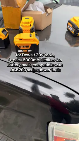 for Dewalt 20V tools, 4-pack 8000mAh lithium-ion #battery pack, suitable for #Dewalt 20V #tools , compatible with DCB200 series power tools #construction #general 