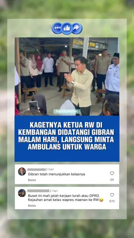 Ketua RW di Kembangan, Jakarta Barat, dibuat kaget ketika kedatangan Wapres terpilih Gibran Rakabuming Raka pada malam hari. Dalam kesempatan itu, Ketua RW langsung menyampaikan aspirasi warganya dan meminta bantuan berupa ambulans untuk kebutuhan darurat masyarakat. Gibran yang hadir secara langsung mendengar permintaan tersebut menegaskan akan menindaklanjuti, agar pelayanan kesehatan di tingkat warga bisa lebih cepat dan memadai. Kunjungan mendadak ini pun menjadi sorotan karena menunjukkan gaya komunikasi Gibran yang langsung turun ke lapangan. Sumber Web: Antara News #GibranRakabuming #Kembangan #BeritaJakarta #nalardigital #beritaterkini 