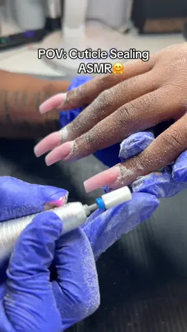 Cuticle Sealing = Prevents Nail Lifting 📈 #cuticles #fyp #nailasmr