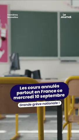 Les cours seront annulés partout en France pour la grève du mercredi 10 septembre... #faitsdivers #greve #blocage #franceinfo #actufrance 