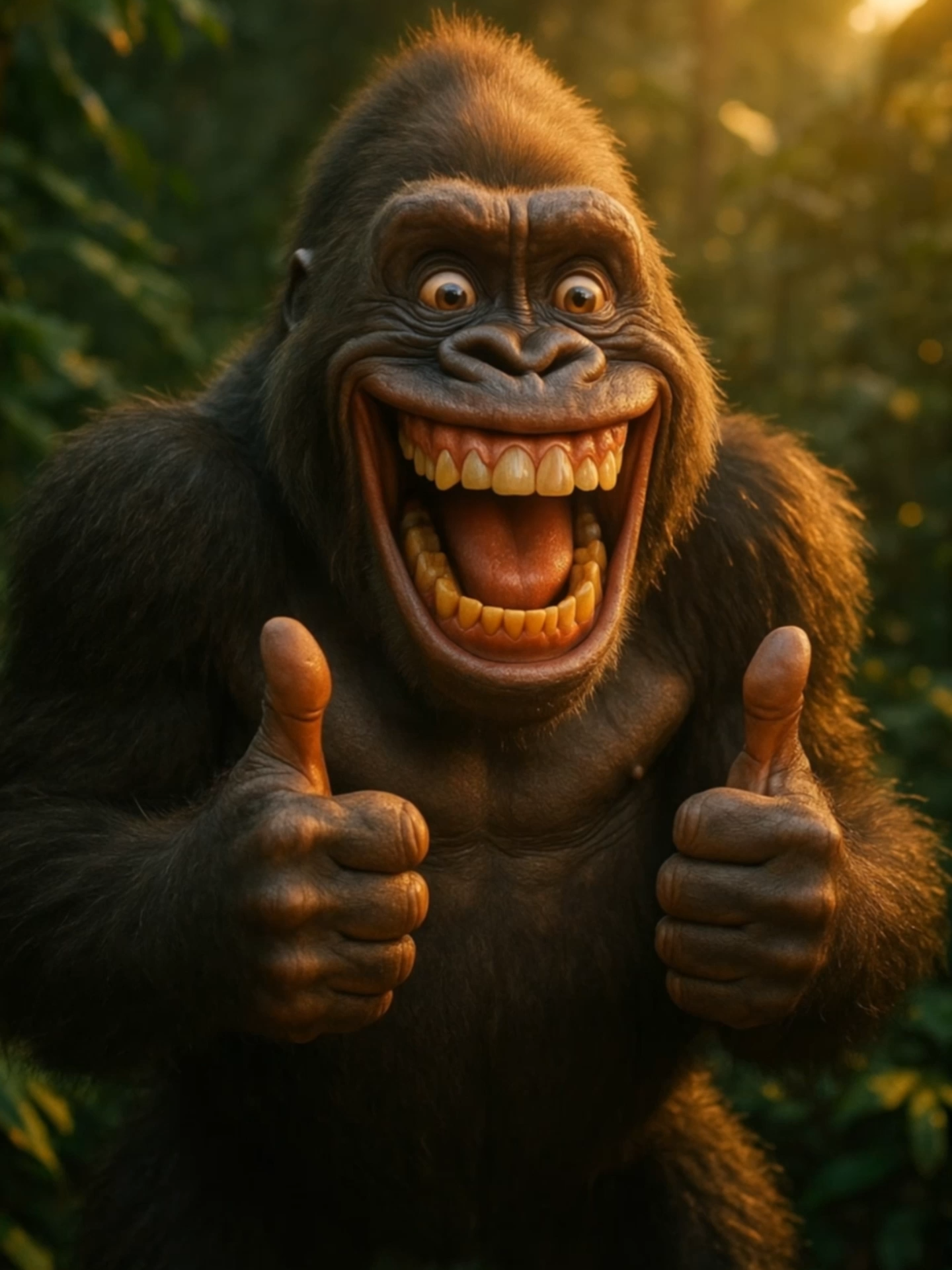 That Deserves a Thumbs Up! Gorilla Style 🦍👍 #thumbsup #goodjob #welldone #gorilla #funnyanimals #positivevibes #foryou #memestiktok #aivideo #funnytiktok