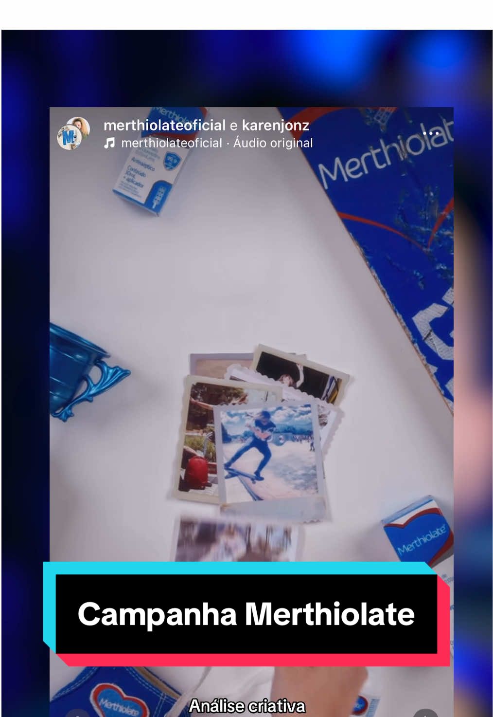 O reposicionamento do Merthiolate apostou em estética de colagens artesanais, Polaroids e fitas adesivas, criando uma identidade jovem e dinâmica. Azul como cor principal reforça energia e movimento. Você curtiu esse estilo? #design #graphicdesign #branding #brand #designgrafico 