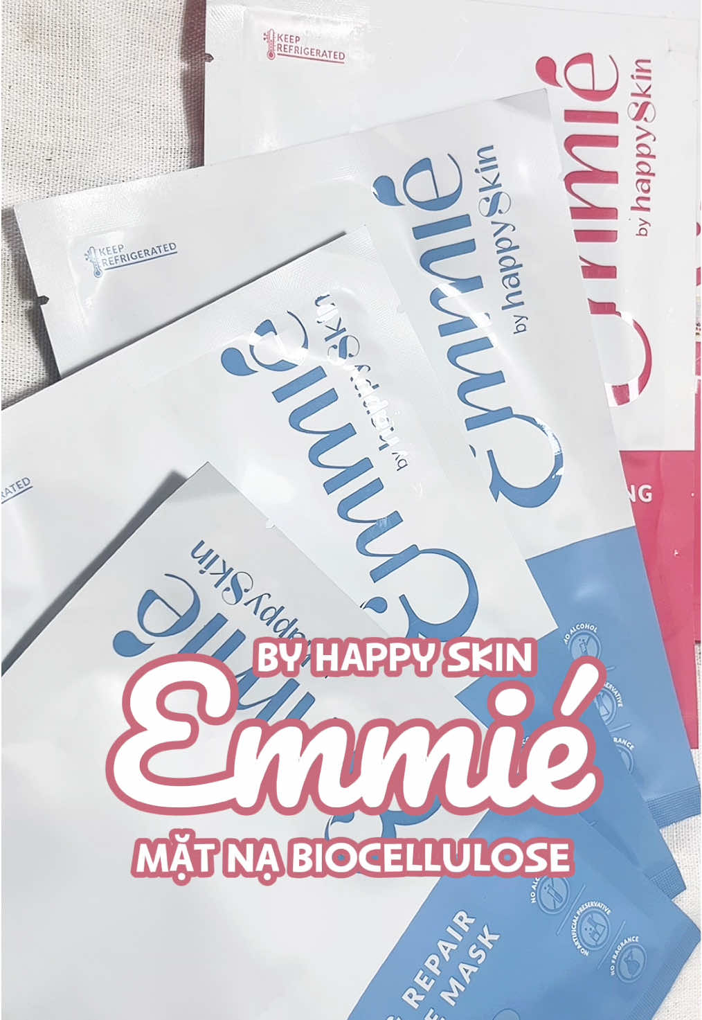 Mặt nạ sinh học Emmié by Happy Skin với miếng mặt nạ là phôi dừa lên men, cùng các dưỡng chất lành tính với da giúp dưỡng ẩm da, làm dịu hay dưỡng trắng sáng nhẹ nhàng #emmiebyhappyskin #matnaemmie #halinhofficial #matna #goclamdep 