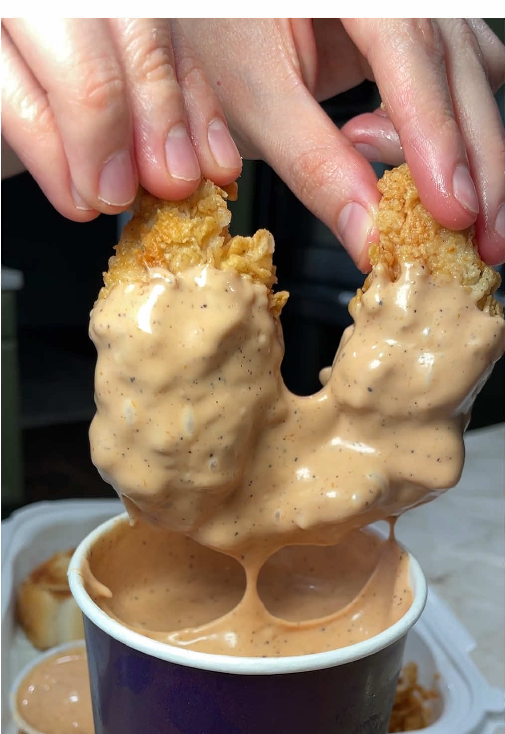 Canes sauce > 😭 #grubspot #raisingcanes #chicken #fries #fastfood 