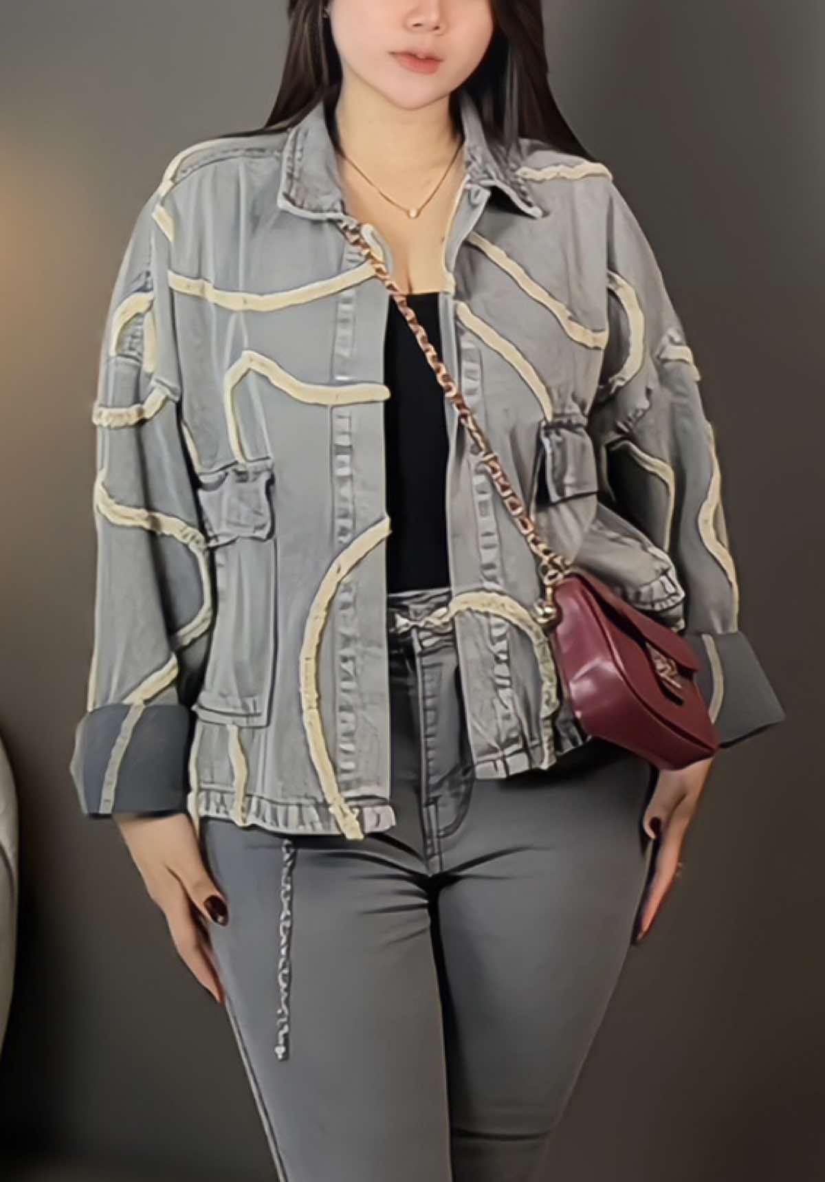 rekomendasi jaket jeans tebel💗 #jaketjeans #jaketjeanswanita #jaketjeanskekinian 