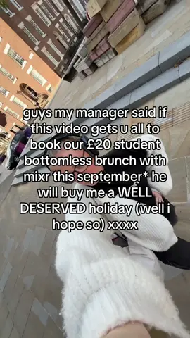 ONLY available 15th-25th September* via the mixr app🪩 Book now with the link in our bio (plz i really want my holiday and it’s also a super good deal) xoxox  #slugandlettuceliverpool #foryoupage #LJMU #uniofliverpool #bottomlessbrunch 