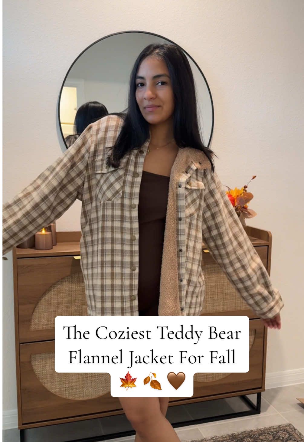 It’s so soft, i love it 🤎 🍂 #flannel #jacket #fallfashion #falloutfitinspo #fyp 