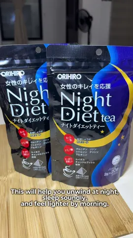 Japanese secret to unwinding at night, sleeping soundly 🌙🌃💤and feeling lighter in the morning ☀️⛅️🕶️  — Orihiro Night Diet Tea. 🍵 #japantea #japanmustbuy #insomniatips #bloatingtips #constipationrelief 