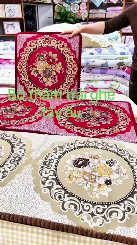 Bộ thảm trải ghế gỗ ghế sofa #dem #demghe #thamghe #xuhuong 