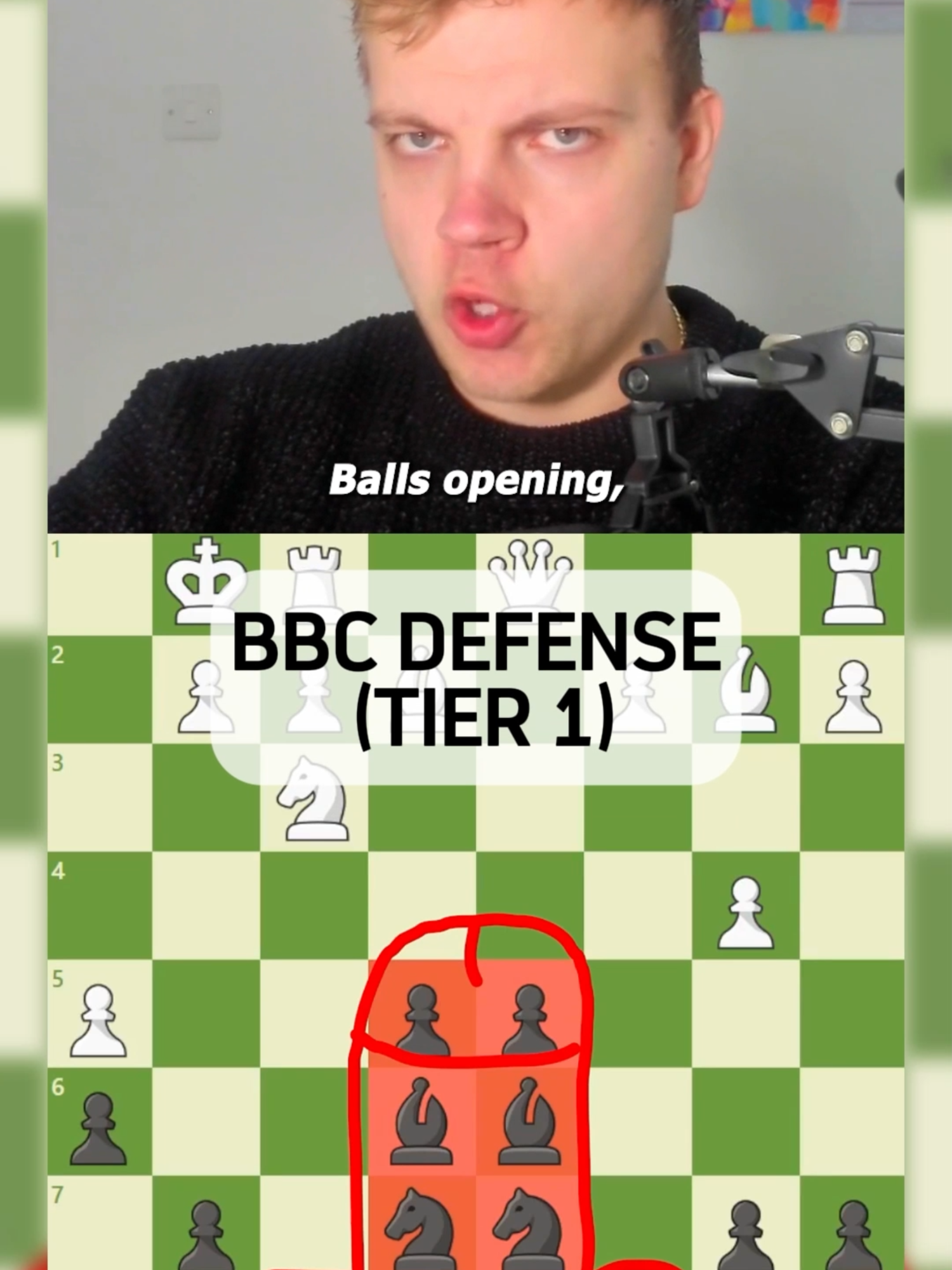 Black cock and balls opening BBC DEFENSE #chess  @neandercrash