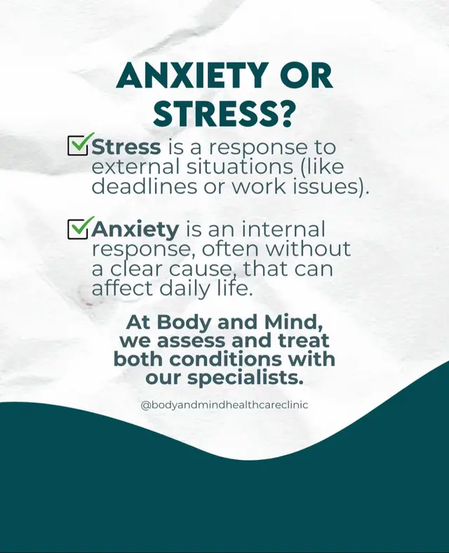 Do you know the difference between anxiety and stress? 🤯💭 One comes from external situations, the other is an internal response that can impact your daily life. Taking care of your mental health is essential! 💙✨ ##Anxiety #Stress #MentalHealth #SelfCare #Psychology 