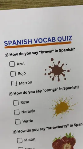 Spanish Vocab Quiz - Can you get 7/7? #spanishclass  #learnspanish #quiz #quiztime #trivia 