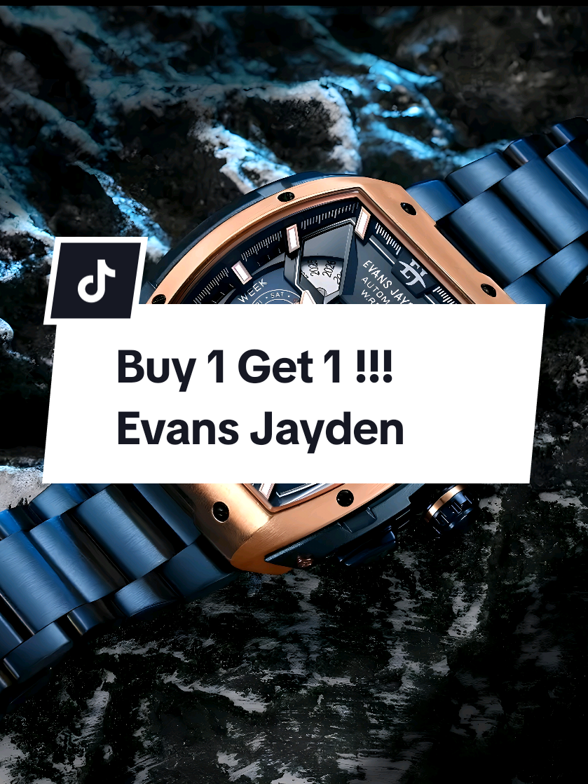 Buy 1 Get 1 !!! Evans Jayden Jam Tangan Pria 9620 Rantai Automatic Movement Stainless Steel Kaca Sapphire Chronograph Water Resistant 5 ATM Waterproof Watches #jam #jamtangan #jampria #original #guncang99 