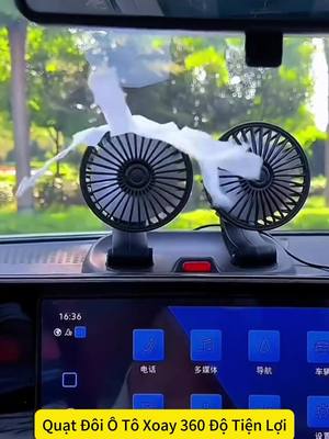 Quạt Đôi Ô Tô Xoay 360 Độ Tiện Lợi, Nhỏ Gọn, Chắc Chắn, Làm Mát Không Gian Bên Trong Xe