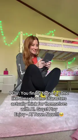 this game, Enjoy - AI Town, is so addicting. Your sims talk back to you 😱. Play rn #simsthatcantalk #aisims #enjoyaitown #aitown #enjoy