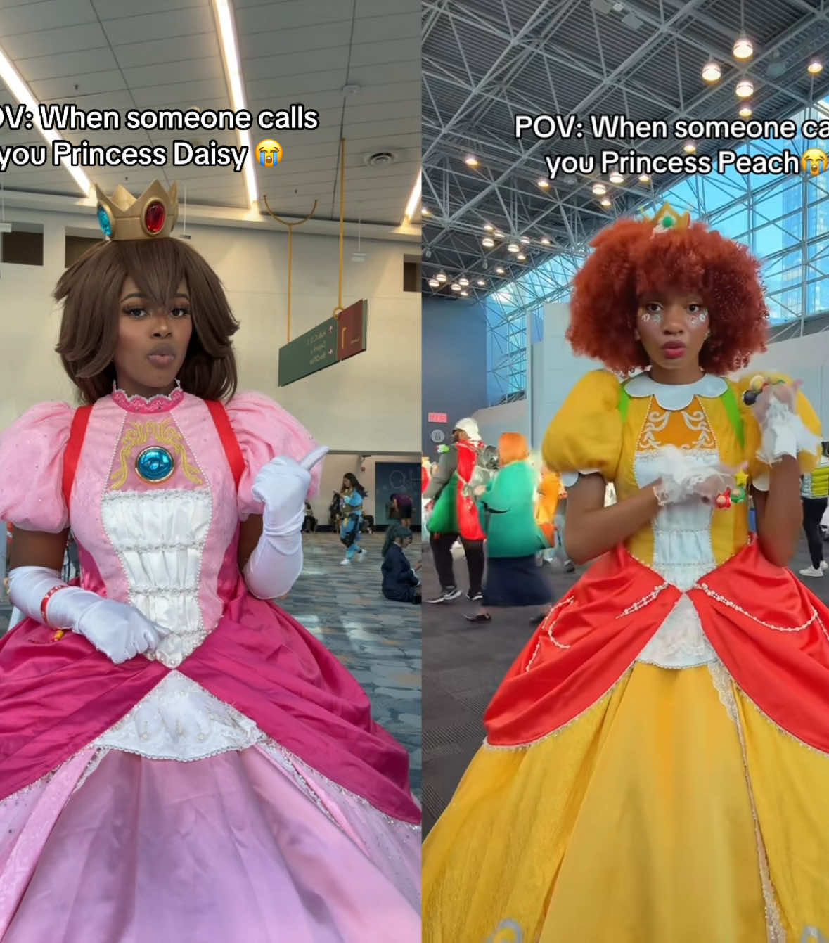 #duet with @🌈Tamz🌈 my daisy i love u muah 💛 #princesspeach #princessdaisy #blackprincesspeach #Cosplay 