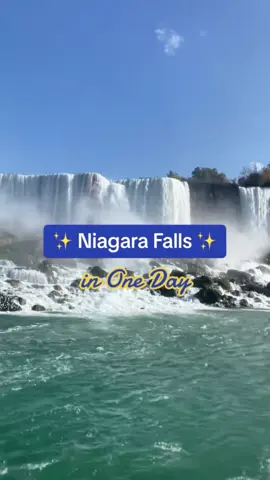 Repost - One Day in Niagara Falls  Common FAQs: - we didn’t have a car. We stayed at a hotel nearby & walked everywhere. There is also a free shuttle that takes you to the main attractions. - book the lunch in advance. Other tickets can’t be purchased until the day of. - the ponchos were all provided  -  we had to provide a passport to cross the border  Happy Travels! #niagarafalls #maidofthemist #skylontower #niagarafallscanada #traveltips 