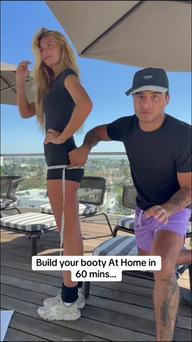 PUMPS grow booty At Home🍑  . We did a full 60min glute workout At Home (beginner status) in Week 2 of her 12 week booty series! She got a half inch pump from this one today🔥 Glute workout: - Weighted hip thrust 3x15 - SUPERSET banded x20 more - Sumo squats 3x15 - Glute bridges 4x15 - Lying lateral leg raises 3x15 - Donkey kickbacks 3x20 - Burnout🔥 Banded frog pumps 2 sets of failure . Building at home is where you learn how to activate your glutes with solid mind-to-muscle connection which is vital to isolating your booty for growth! Metabolic stress (burn/pump) is a key driver to glute growth.  . Using @peachgainz__ ankle straps, hip thrust belt, fabric booty bands!  . Comment #peaches if you’d love to learn how you can build your booty At Home like our clients have in their first 12 weeks of building at home and we’ll send you a private message to speak with the team❤️ #athome #glutes #peachgainz #fyp 