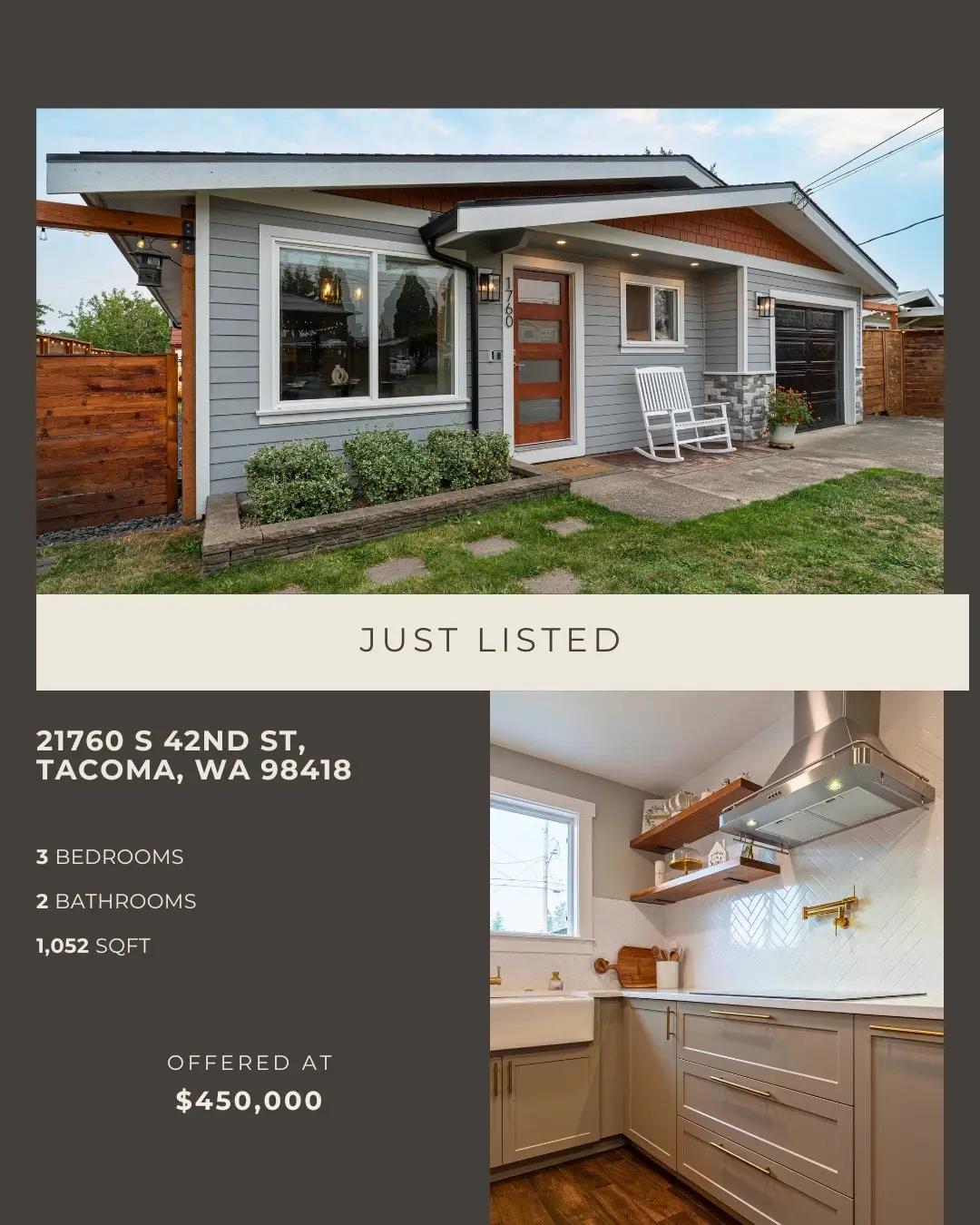 Radiant heated tile floors in the kitchen + baths, reverse osmosis drinking water, fiber-optic internet with a built-in firewall, and a whole-home smart system that controls lights, thermostats, and humidity. Add a newer roof, brand-new plumbing, and a fully fenced yard… should I keep going? Because the upgrades don’t stop here!  3beds, 2bath, 1,052 sqft & 6,400 sqft lot $450,000 - Tacoma, WA  Contact me for additional information or if you have questions: 📩dianamerproperties@gmail.com . la Diana Mer, eXp Realty NWMLS: 2430482