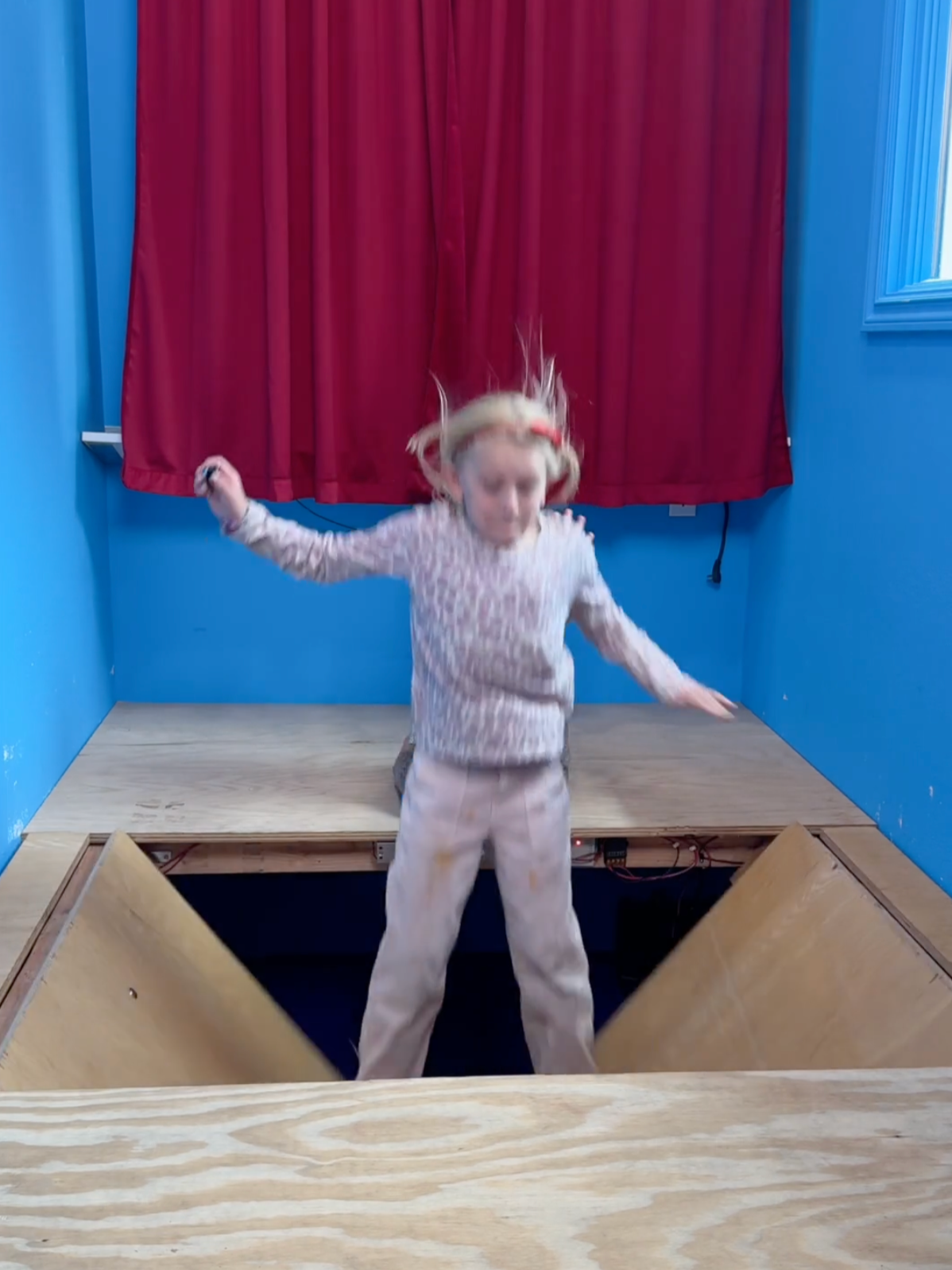 Girl falls down Trap Door!