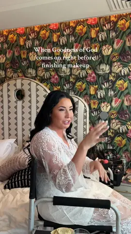 Listening to worship music while getting ready on our wedding day 🥹🤍 #weddingday #weddingmakeup #christianwedding #christiantiktok #goodnessofgod 