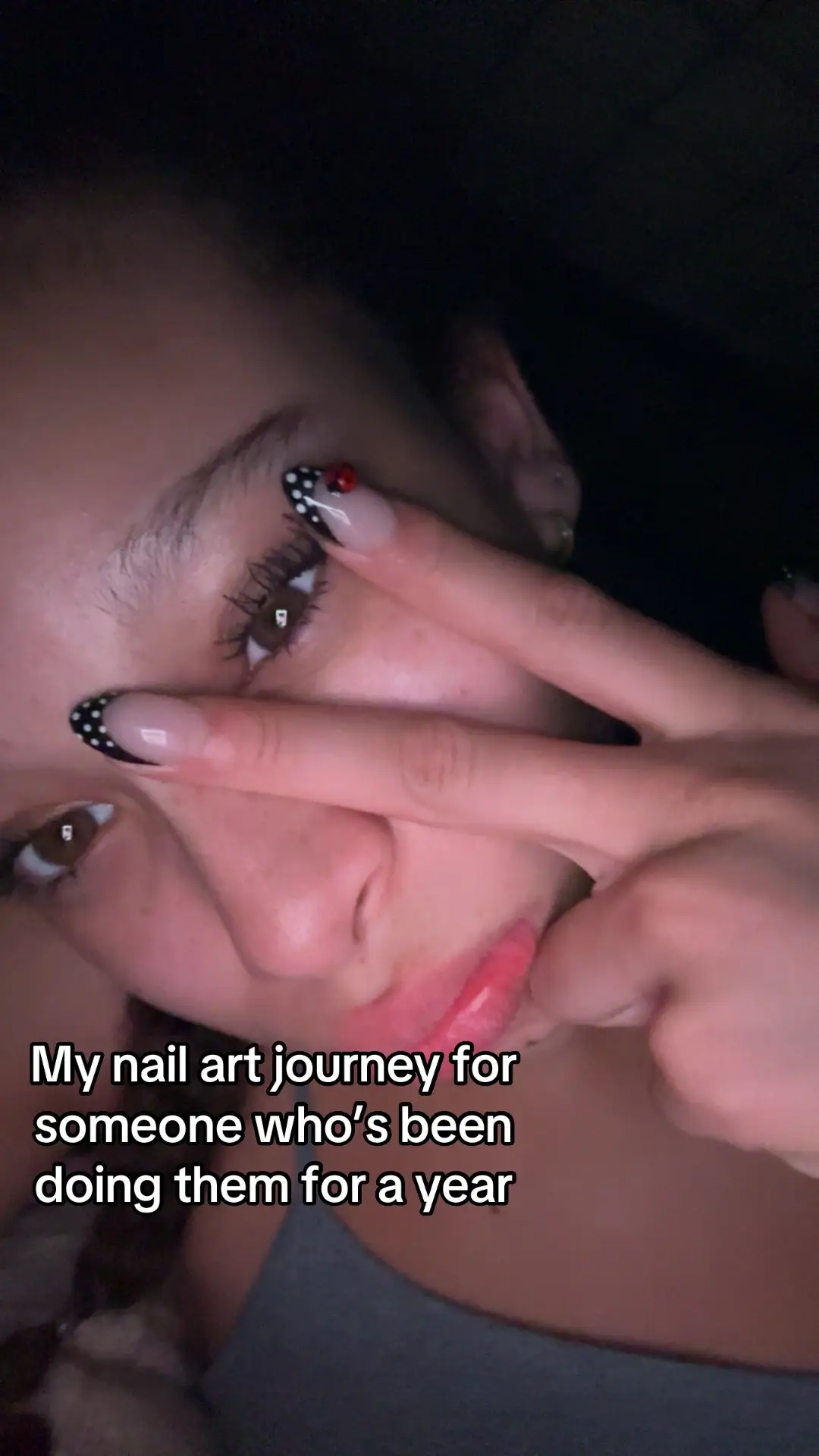 It’s been a little bit over a year, but I’m really proud of how much I’ve improved 🩷🩷 ##fyp##nalis##nailtech##nailart##nailjourney