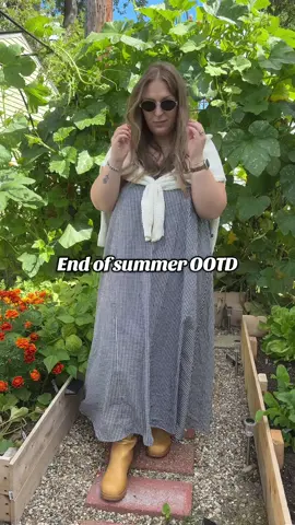 Taking this sonderhaus dress I got for summer into fall! #sonderhaus #fallfashion #fallaesthetic #falloutfits #garden 