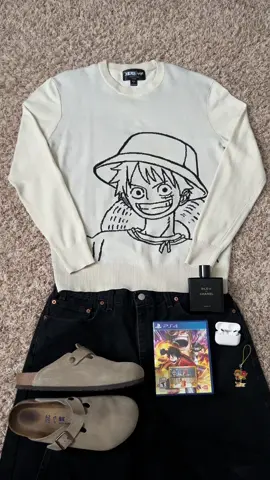 Luffy sweater outfit 🏴‍☠️ #luffy #onepiece #outfit #fashion #fyp 
