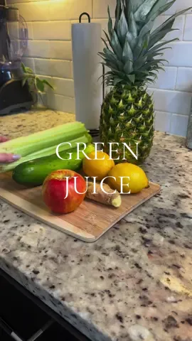 green juice!! stalk of celery  1 cucumber  1 ginger root half a pineapple 2 lemons 1 apple #CleanTok #mealprep #motivation 