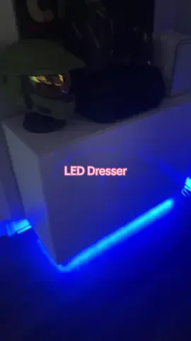 This dresser’s glow > your LED strip taped to the wall #led #gamertiktok #furniture 