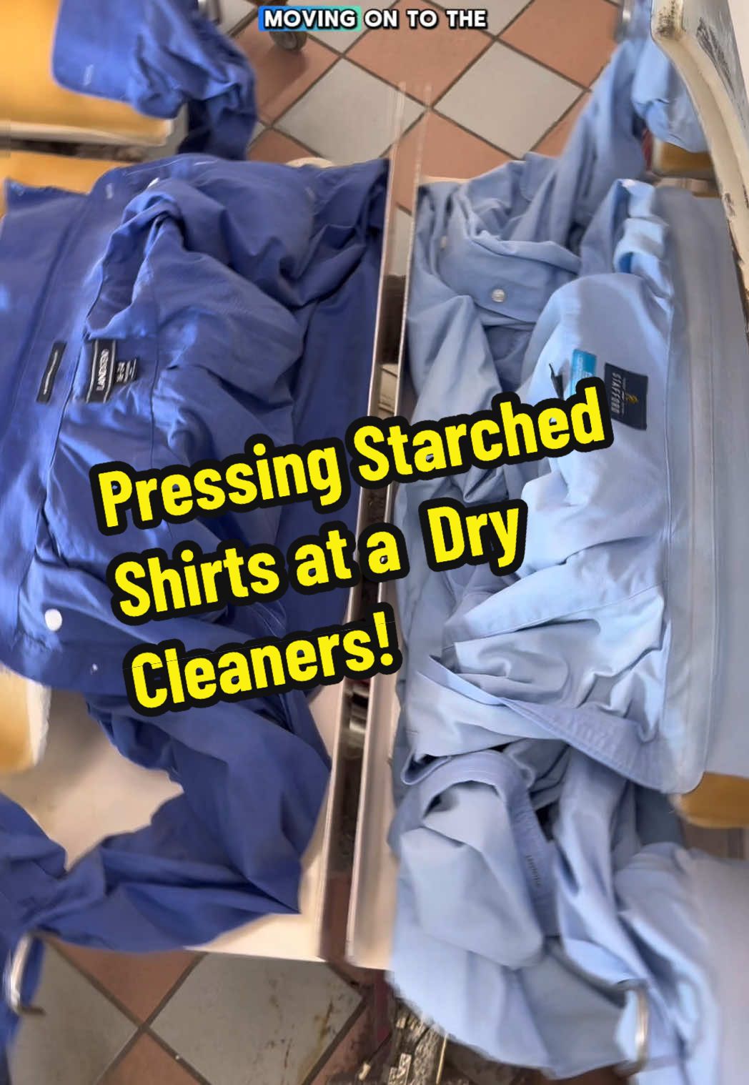 Pressing Statched Shirts at a Dry Cleaners! #starch #drycleaning #howto #explain #satisfying 