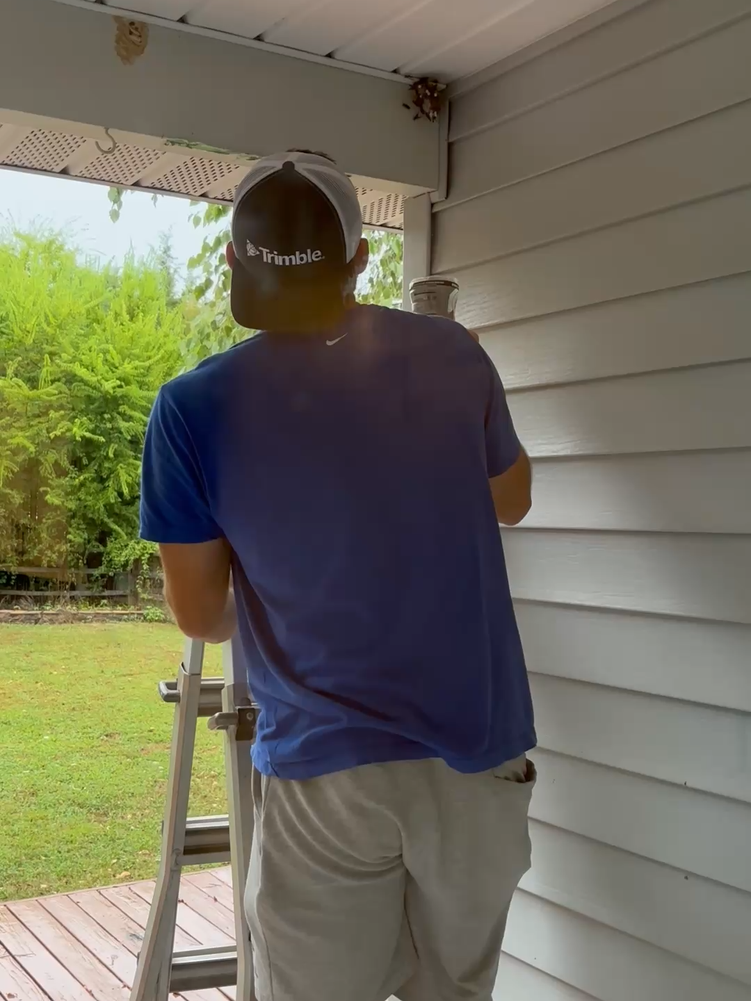 he literally spent all morning on this plan... 😩 🤣 #waspnest #wasps #insects #pestcontrol #waspfail #diy #diyfail #fail