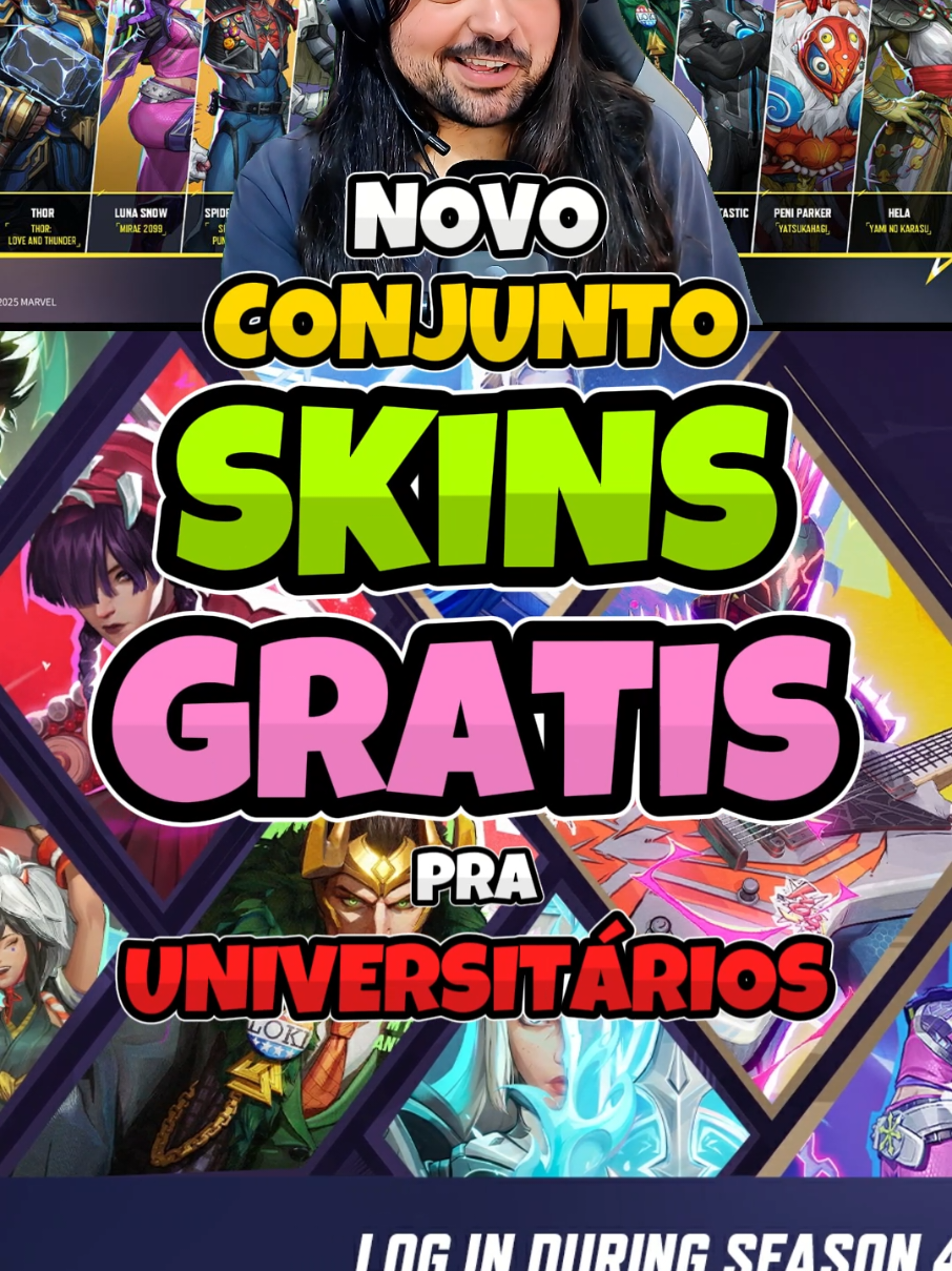 NOVO CONJUNTO DE SKINS GRATIS PARA UNIVERSITÁRIOS EM MARVEL RIVALS #MarvelRivals #marvelgames 