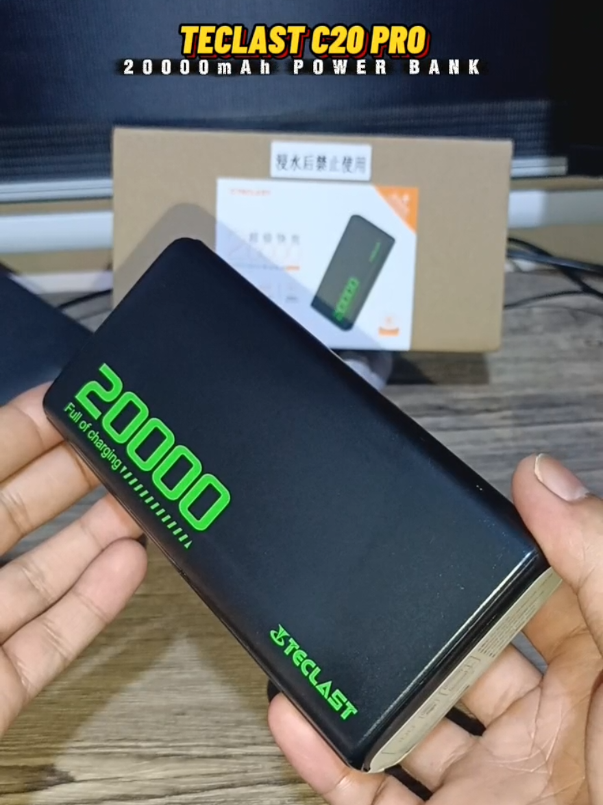 Teclast C20 Pro 20000mAh Super Fast Charging Power Bank. Ultra-thin Portable Design LED Display. 3 power output & 2 Input. Check this out🔥 #teclast #powerbank #fastcharging #20000mah #foryou 