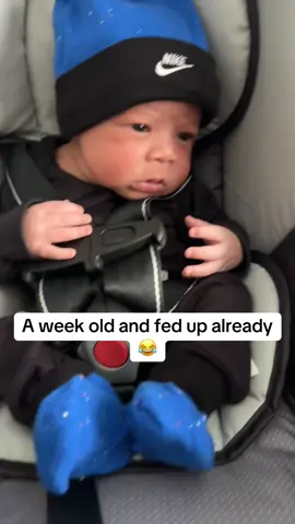 The cure to your baby fever😂 how we got an attitude at week old ?!! Baby boy is sick of us already #babyfever #babyboy #babytok #fyp #fypシ゚viral @Nike 