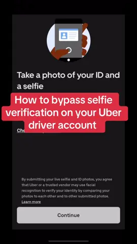 How to bypass selfie verification on your uber driver account #uber #driver #uberdriver #usa #canada