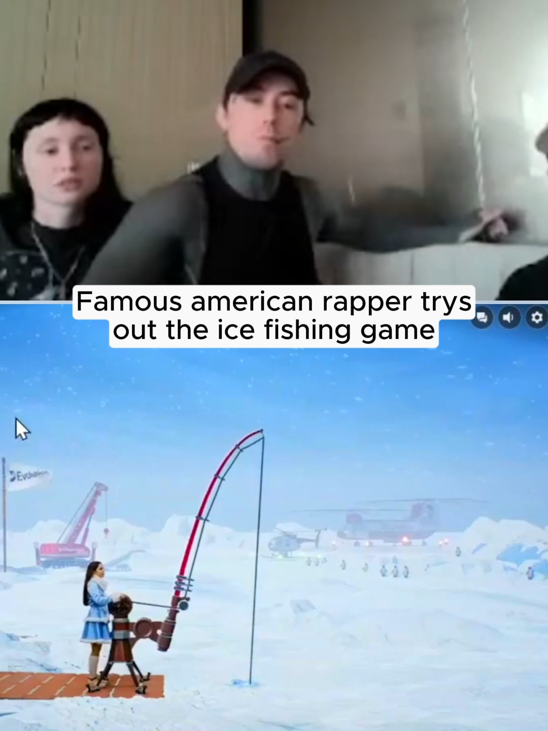 Famous American rapper trys ice fishing #kickstreaming