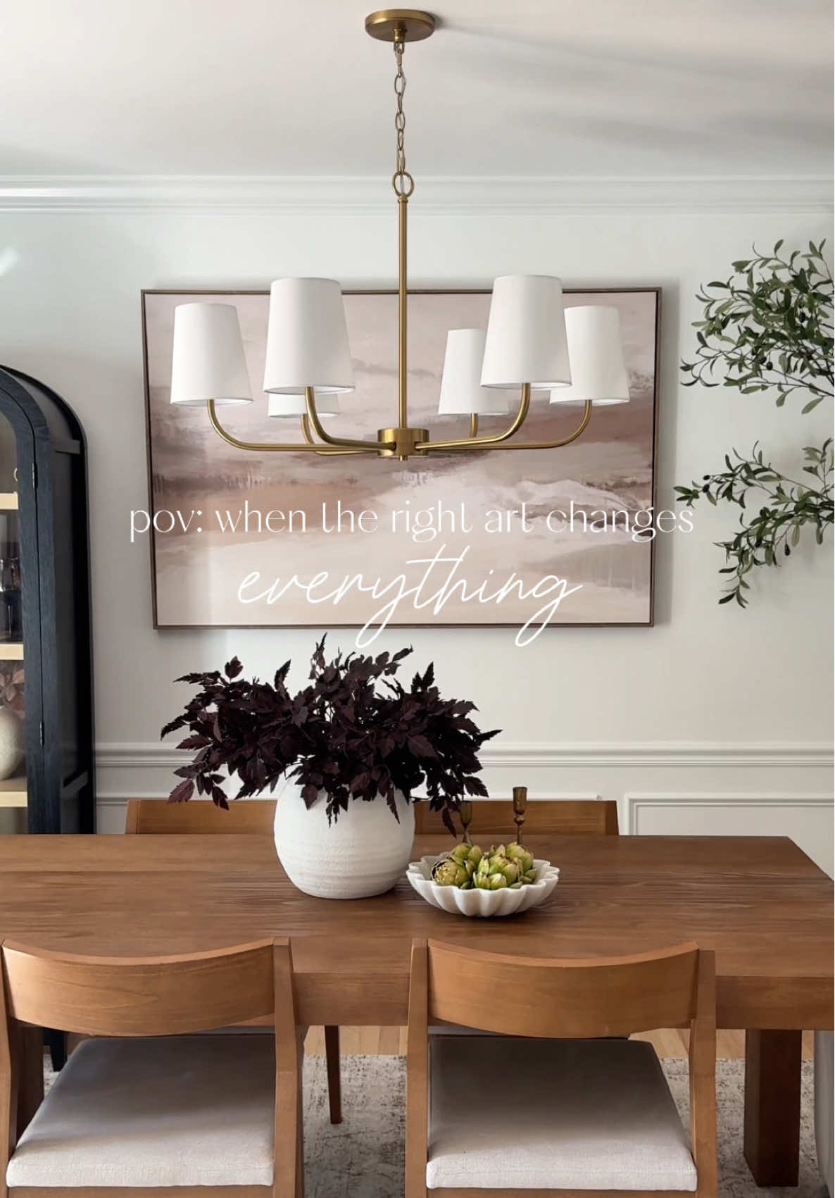 This @target oversized wall art completely transformed our dining area. 🤎 Head over to my link in bio to shop this space!  #ltkhome #ltkfinds #targethome #targetstyle #wallartinspo   Comment SHOP below to receive a DM with the link to this post on my LTK ⬇ https://liketk.it/5nfl2   