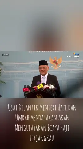 Usai Dilantik Menteri Haji dan Umrah Menyatakan Akan Mengupayakan Biaya Haji Terjangkau#brekingnews #indonesia🇮🇩 #beritatiktok #beritaviral #viral 