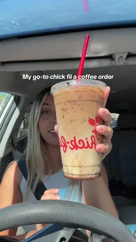 Chick fil a’s iced coffee is sooo good!! #chickfila #chickfilabreakfast #mochacoldbrew #coldbrew #coffeeorder 